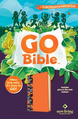 NLT GO Bible for Kids (with Glow-in-the-Dark Features), Orange Camo