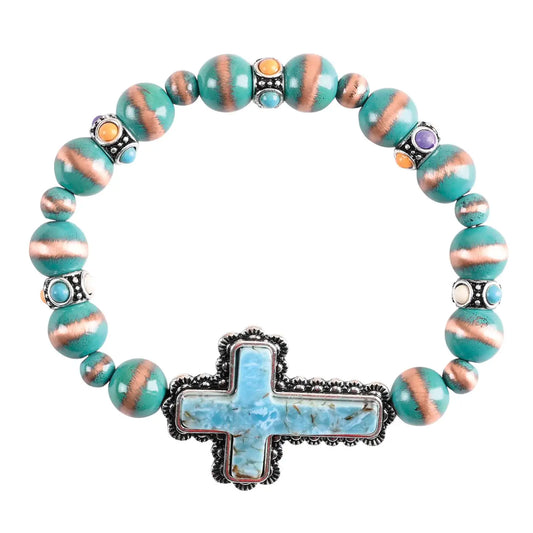 Stretch Bracelet Western Navajo Turquois