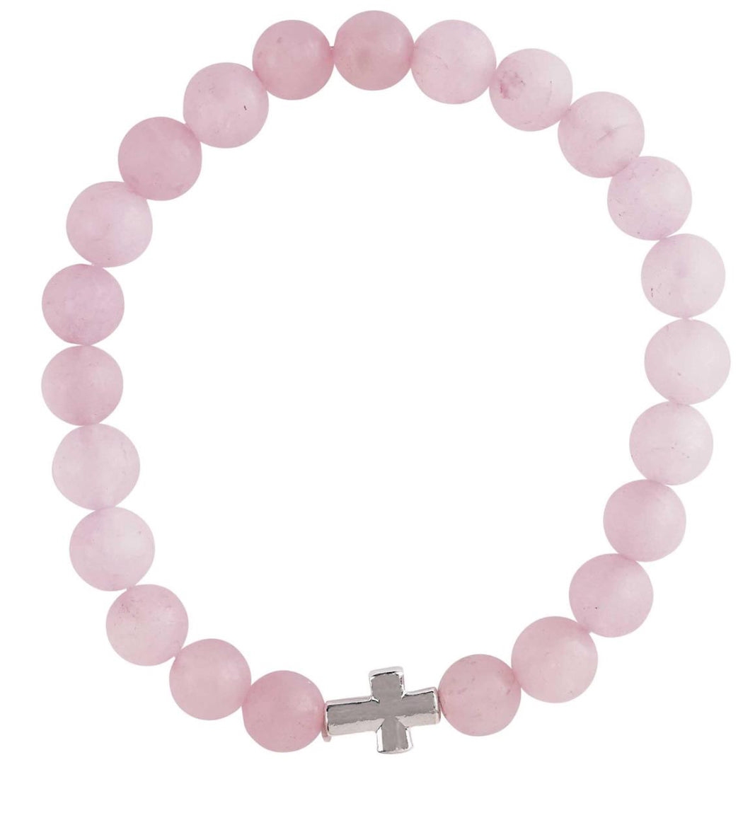 BRACELET RED QUARTZ STONE WITH CROSSi