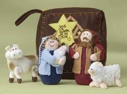 PLUSH NATIVITY FIGURES WITH FABRIC