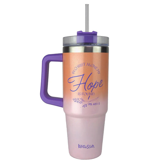 Kerusso 30 oz Stainless Steel Mug with Straw Hope