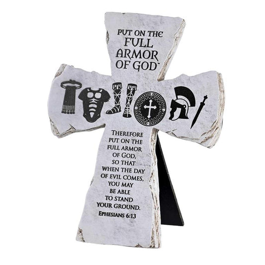 TABLETOP CROSS FULL ARMOR OF GOD 7H