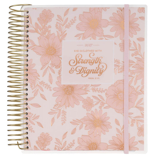 2027 Strength and Dignity 18-Month Spiral Planner with Elastic Closure - Proverbs 31:25