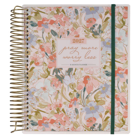 2027 Pray More Worry Less 18-Month Spiral Planner w Closure