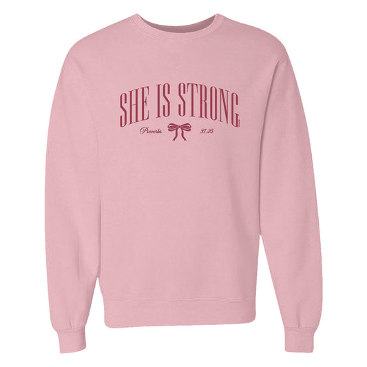 Womens Sweatshirt- She Is Strong Bow