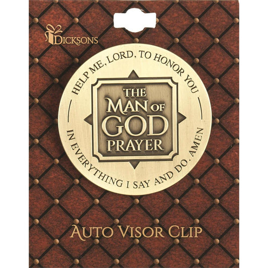 VISOR CLIP MAN OF GOD PRAYER MTL 2"