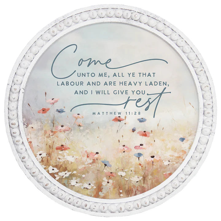 Come Rest Flowers- Beaded Art Round