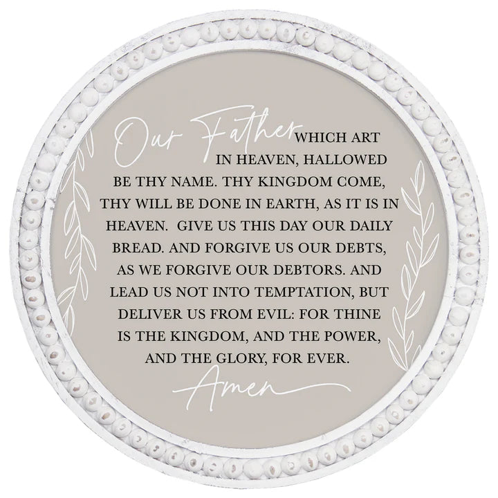 Lord's Prayer Tan- Beaded Art Round