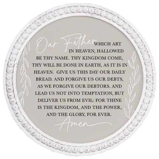 Lord's Prayer Tan- Beaded Art Round