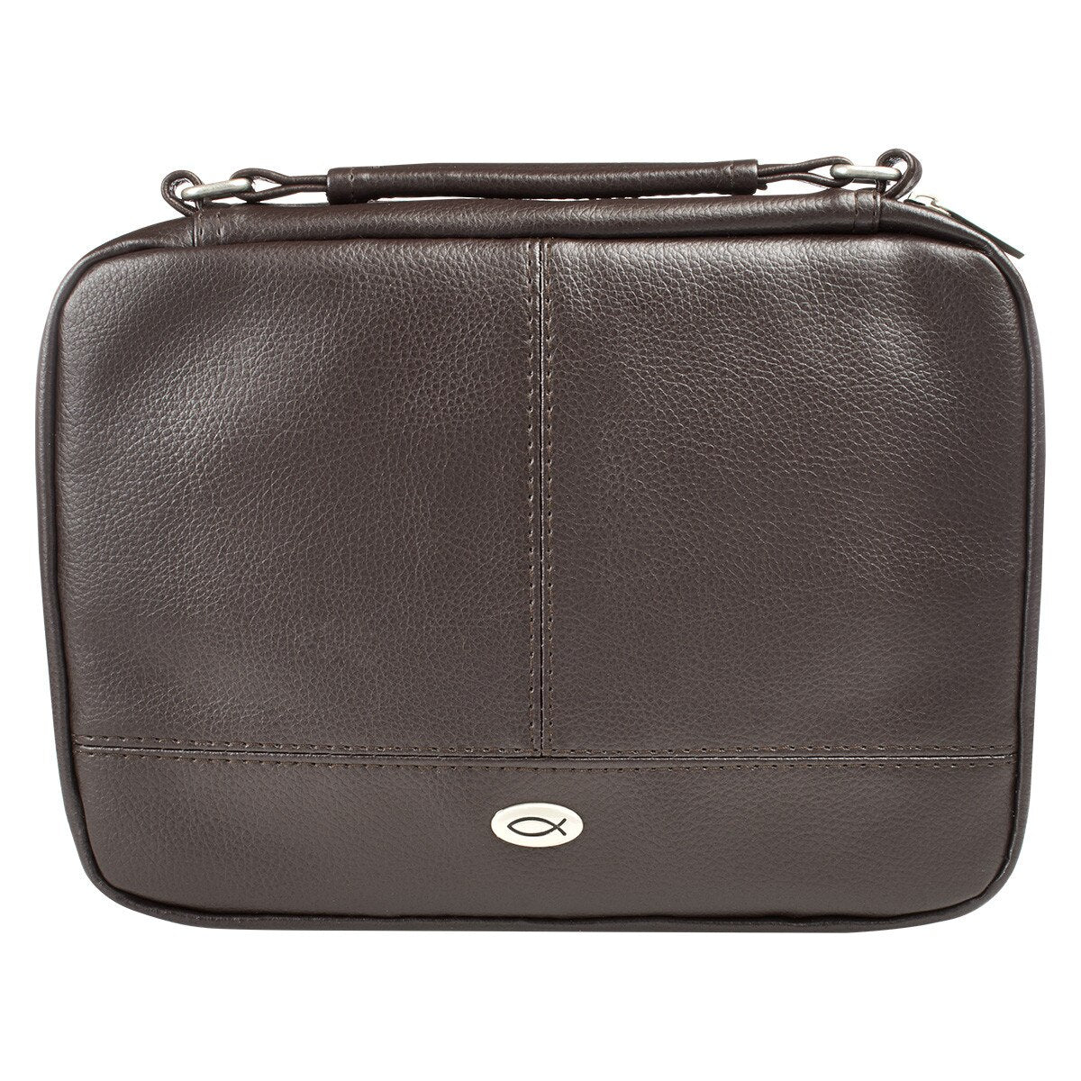 Two-fold Brown Faux Leather Organizer Bible Cover, Medium