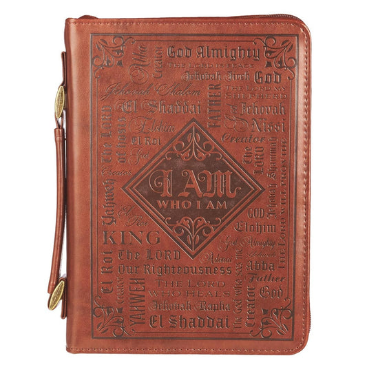Bible Cover Classic Brown Names of God Brown Ex. 34:6 Large