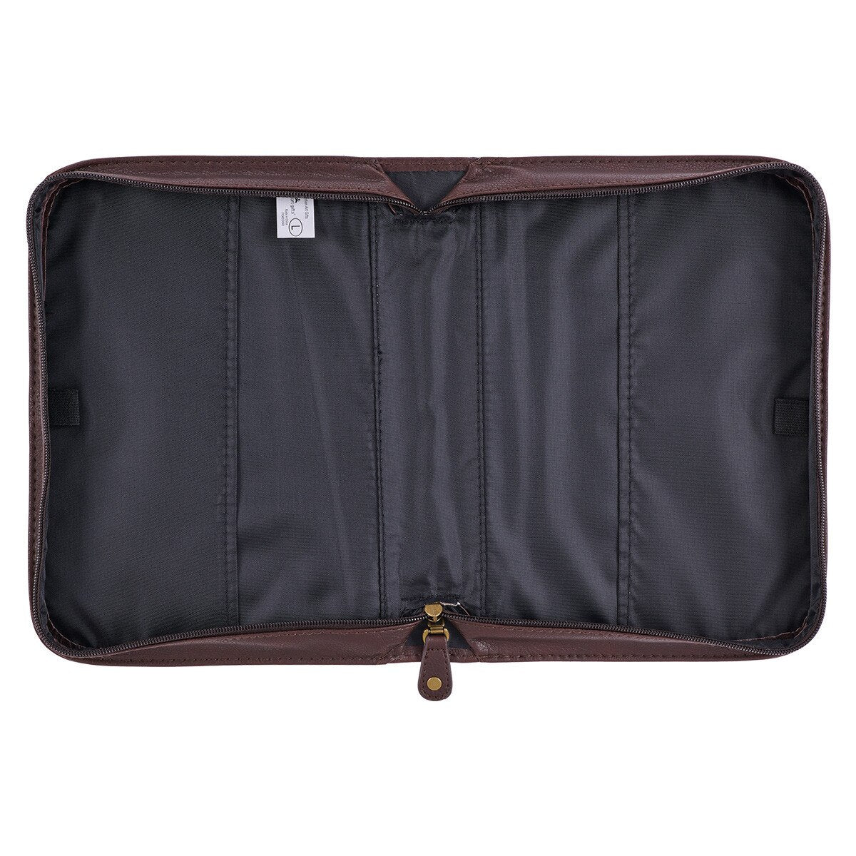 Do Not Be Afraid Two-tone Toffee and Chocolate Brown Faux Leather Bible Cover – Joshua 1:9, Large