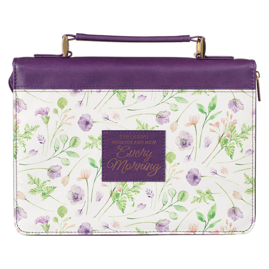 Bible Cover Fashion Purple Lord's Mercies Are New Lam. 3:22-23 Large