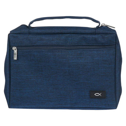Bible Cover Value Navy Ichthus Patch Medium