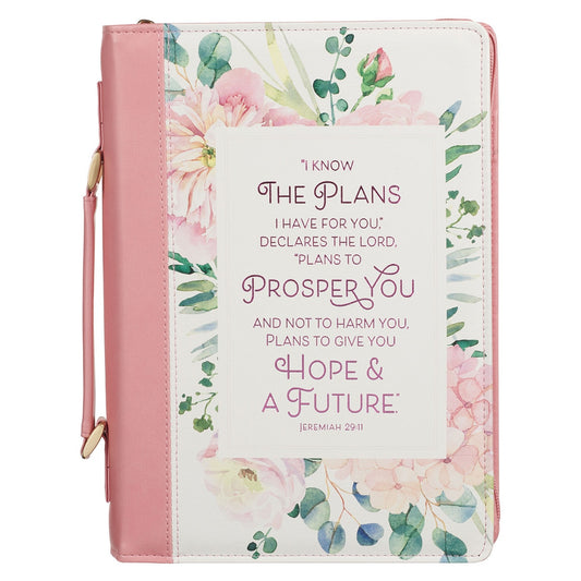 Bible Cover Fashion Pink Floral I Know the Plans Jer. 29:11