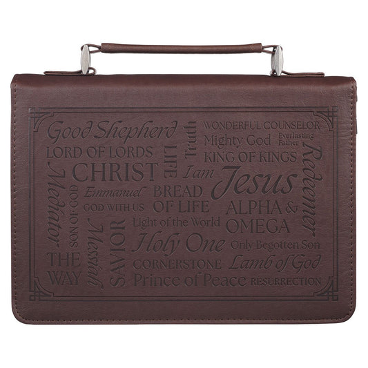 Bible Cover Classic Brown Names of Jesus Isa. 9:6 Large