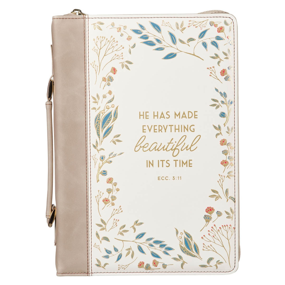Bible Cover Fashion Cream/Taupe Everything Beautiful Ecc. 3:11 Large