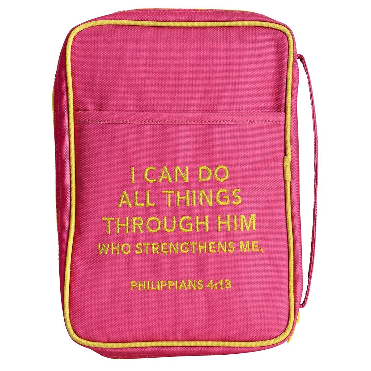 Kids Bible Cover Pink Rainbow I Can Do