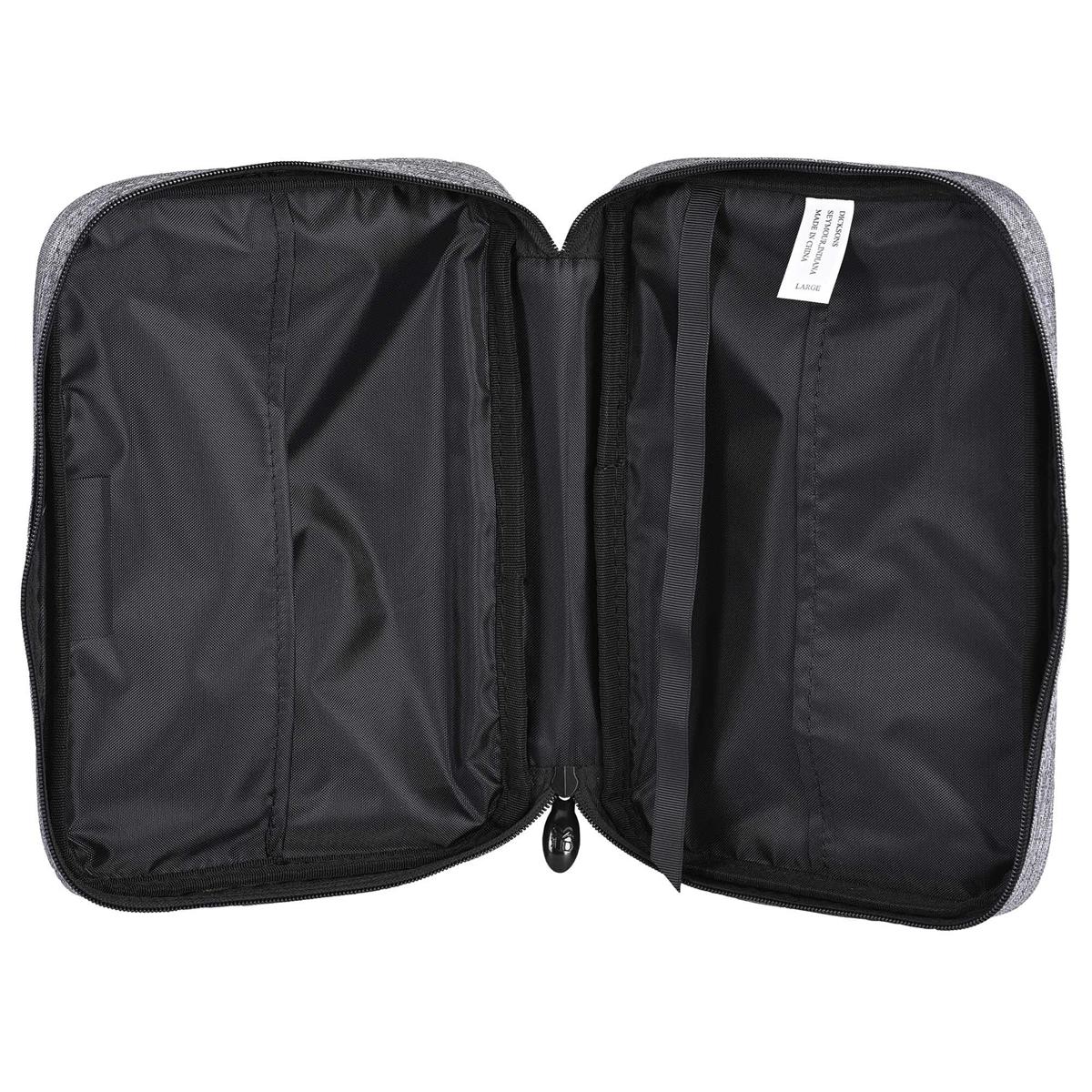 Bible Cover Heather Black Canvas Large