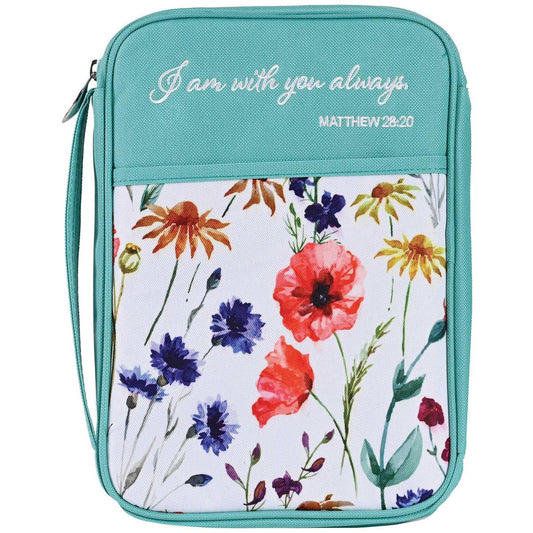 Bible Cover Floral I Am With You Lg