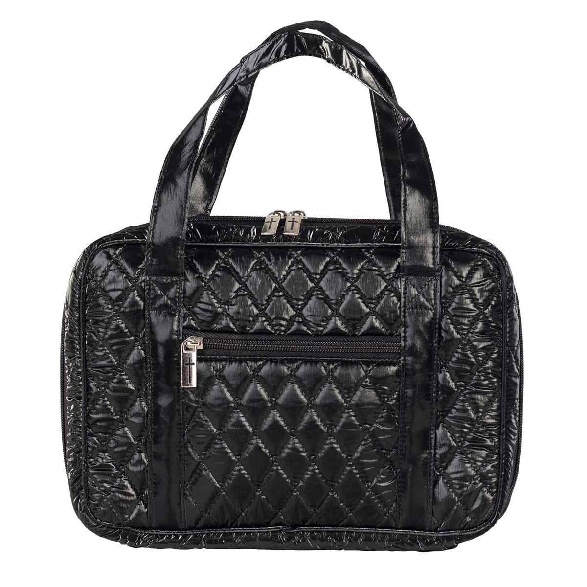 Bible Cover Black Quilted Polyster Large