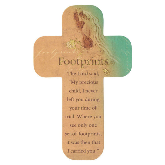 Cross Bookmark Beach Footprints