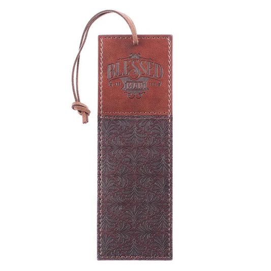Blessed Man Jer. 17:7 Bookmark, Faux Leather, Brown Two-tone