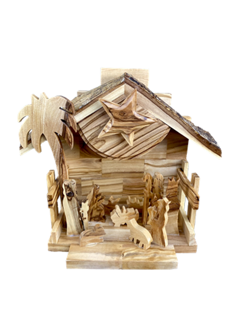 Music Box Nativity Scene - Plays "Silent Night" E-26s