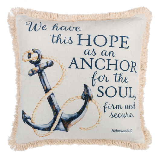 Hope as an Anchor Bible Verse Pillow