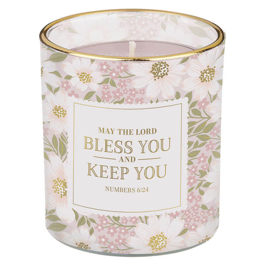 Glass Candle Bless You and Keep You Num. 6:24
