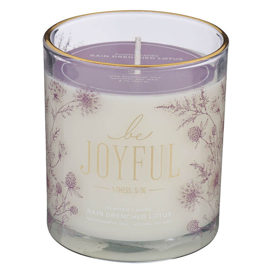 Glass Candle Be Joyful 1 Thess. 5:16