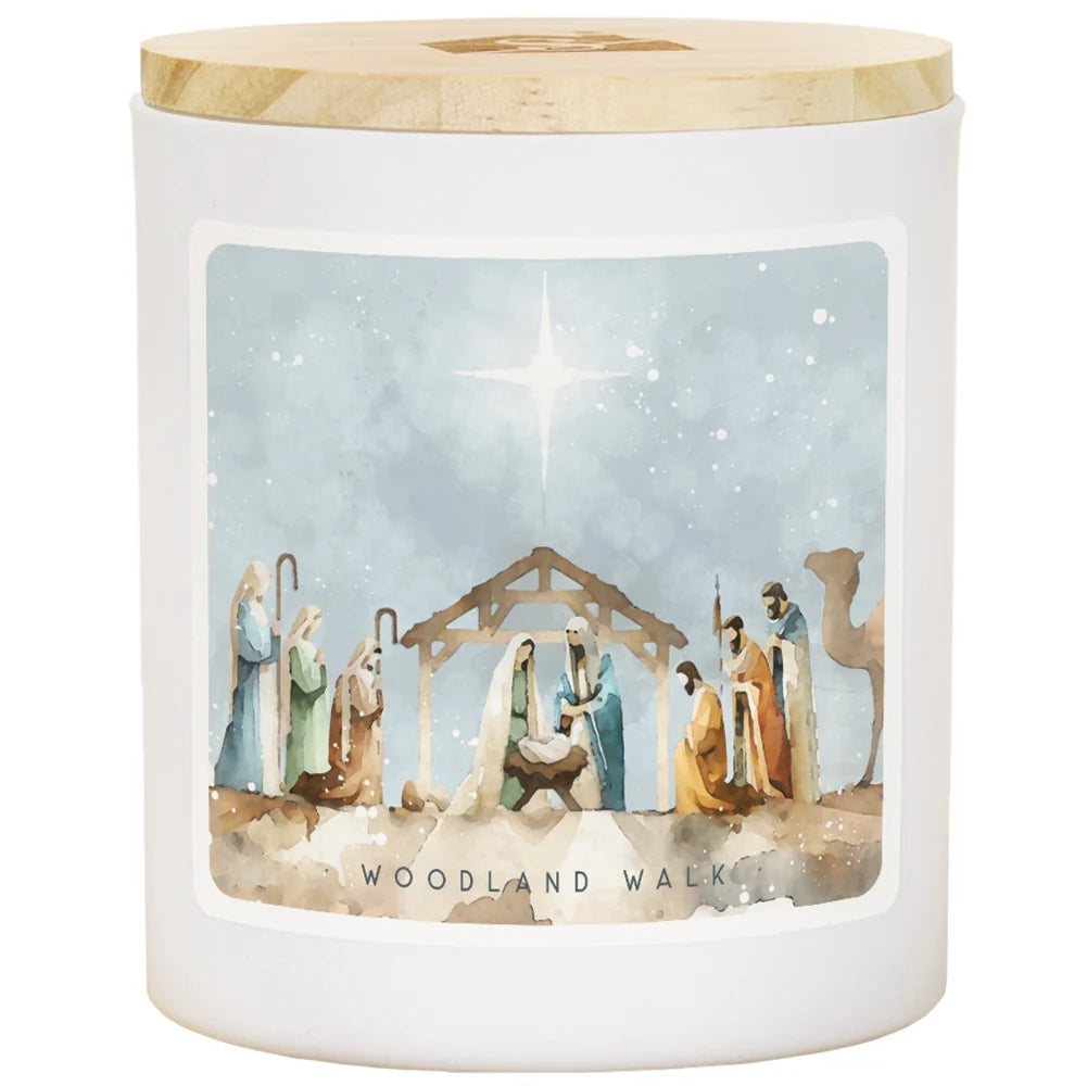 Watercolor Nativity Christmas Soy-Based Candle
