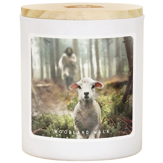 Candle-Jesus Rescuing Lamb -Woodland Walk