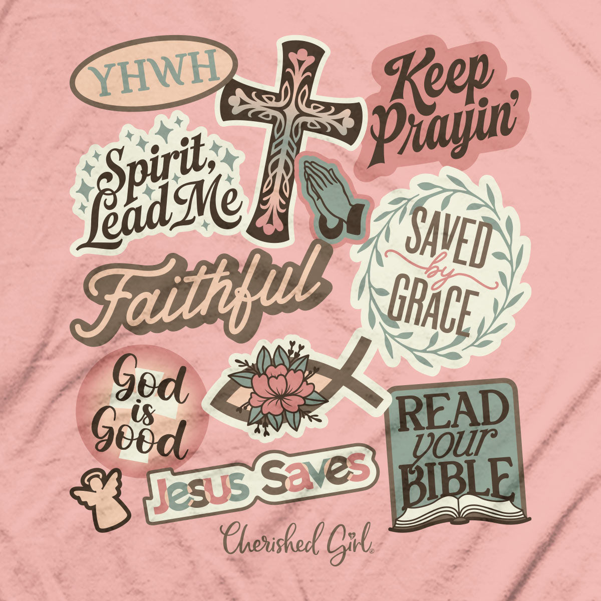 Cherished Girl Womens T-Shirt Stickers