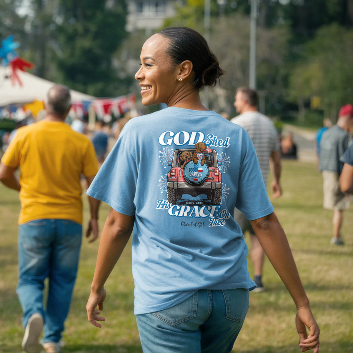 Cherished Girl Womens T-Shirt God Shed His Grace