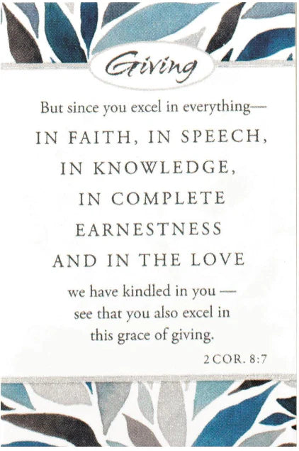 Giving 2 Cor. 8:7 Itty Bitty Blessings Card