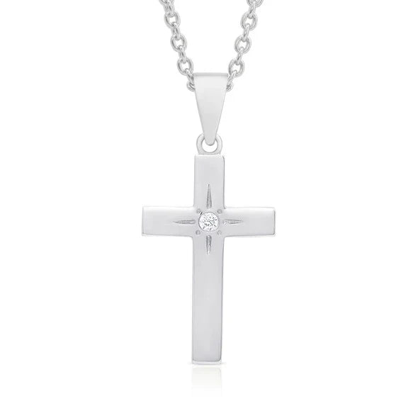 Cross Necklace with CZ