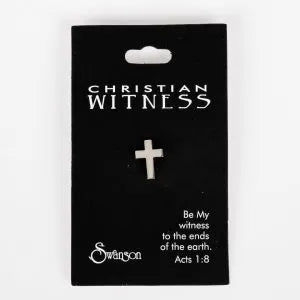 LAPEL PIN CROSS SILVER
