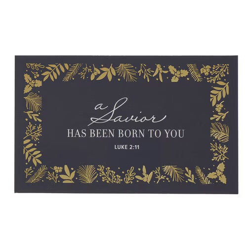 A Savior is Born Blue Botanical Pass-Around Card Set - Luke 2:11