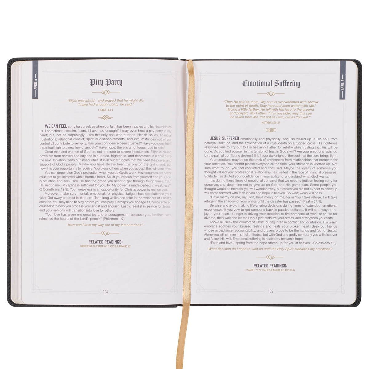 God's Daily Wisdom For Men Black Faux Leather Devotional