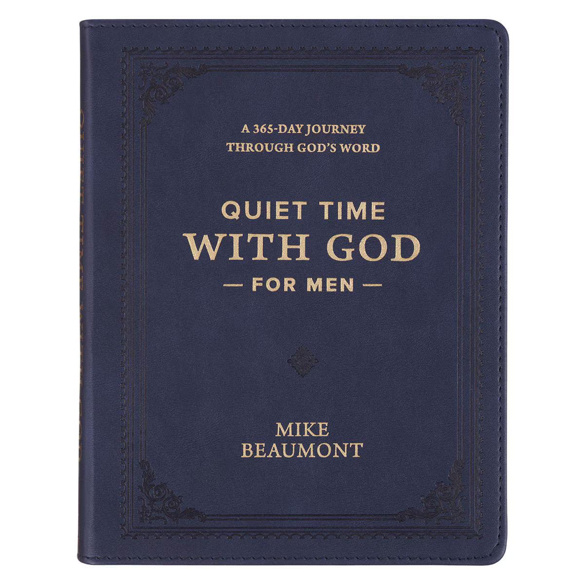 Quiet Time with God for Men Navy Blue Faux Leather Devotional by Mike Beaumont
