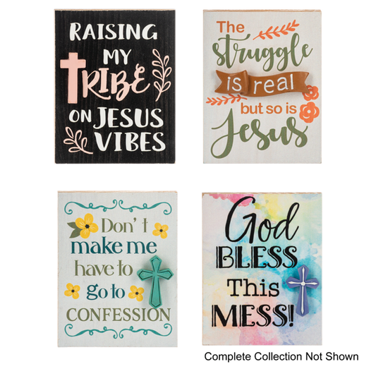 Words of Faith Humor Magnets with Attachments