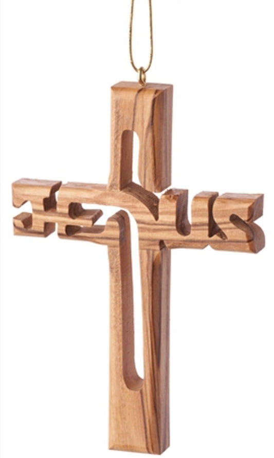 "Jesus" Cross Ornament - 4"- CC-16SP