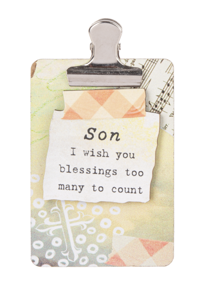 Mini Clipboard Plaque - Son I wish you blessings too many to count