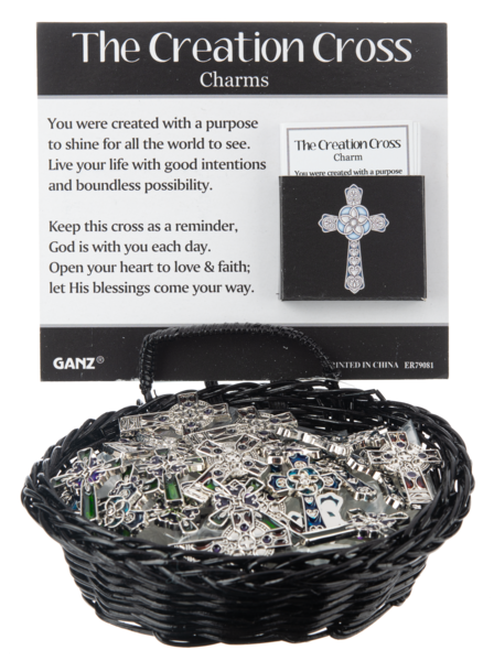 The Creation Cross Charms Stain Glass