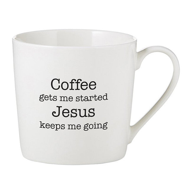 Coffee Gets Me Started Cafe Mug, 14oz
