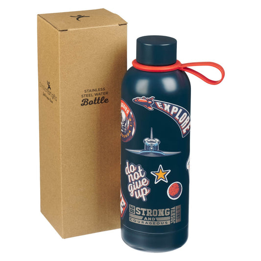 Water Bottle SS Stickers Navy Strong and Courageous Josh. 1:9