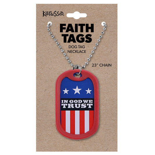 Faith Gear Dog Tag Necklace-  In God We Trust