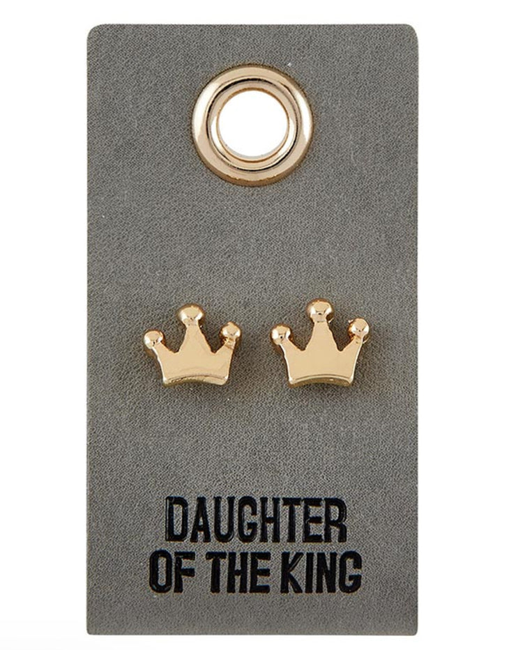 Stud Earrings - daughter of the king- crown
