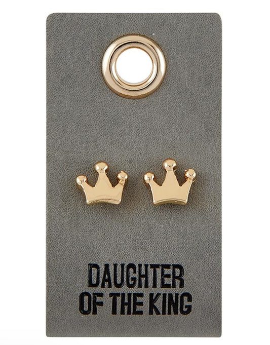 Stud Earrings - daughter of the king- crown